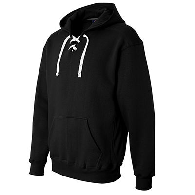 Fraternity & Sorority J. America Black Lace-Up Letter Hoodie
