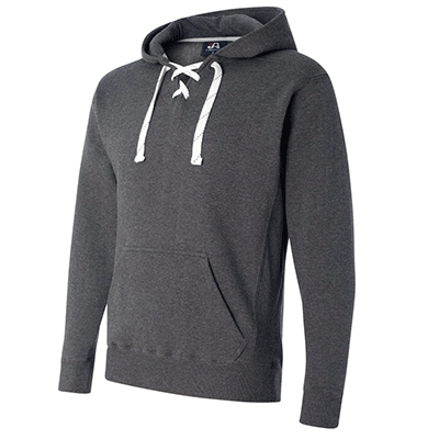 Fraternity & Sorority J. America Charcoal Heather Lace-Up Letter Hoodie