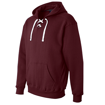 Fraternity & Sorority J. America Maroon Lace-Up Letter Hoodie