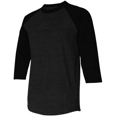 Fraternity & Sorority American Apparel Black 3/4 Sleeve Raglan Shirt