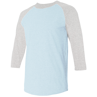 Fraternity & Sorority American Apparel Light Blue/Heather Grey 3/4 Sleeve Raglan Shirt