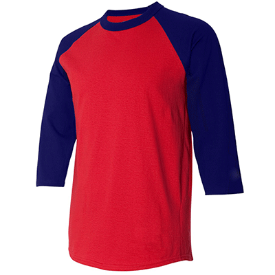 Fraternity & Sorority American Apparel Red/Navy 3/4 Sleeve Raglan Shirt
