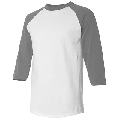 Fraternity & Sorority American Apparel White/Asphalt 3/4 Sleeve Raglan Shirt