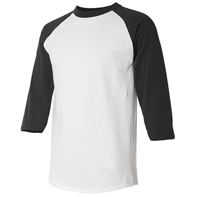 Fraternity & Sorority American Apparel White/Black 3/4 Sleeve Raglan Shirt