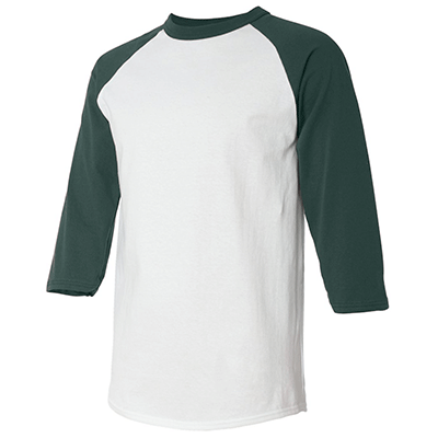 Fraternity & Sorority American Apparel White/Forest 3/4 Sleeve Raglan Shirt