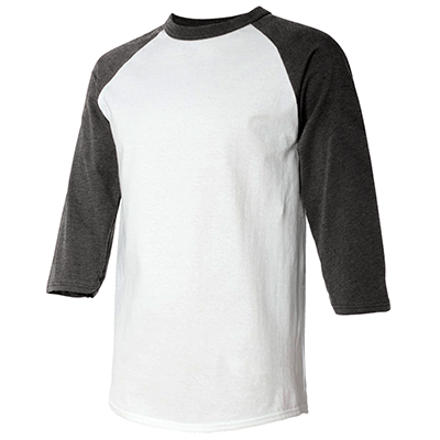 Fraternity & Sorority American Apparel White/Heather Black 3/4 Sleeve Raglan Shirt