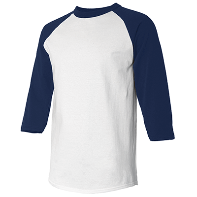Fraternity & Sorority American Apparel White/Navy 3/4 Sleeve Raglan Shirt