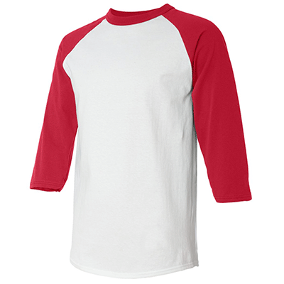 Fraternity & Sorority American Apparel White/Red 3/4 Sleeve Raglan Shirt