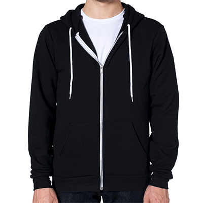 Fraternity & Sorority American Apparel Black Full-Zip Hooded Sweatshirt