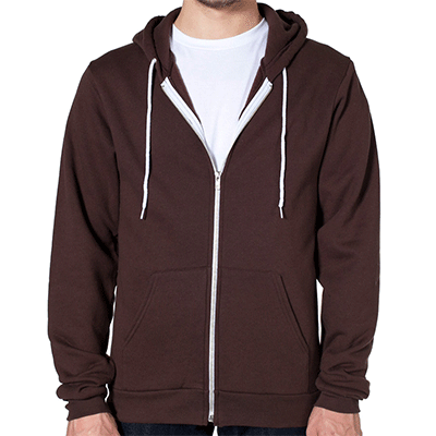 Fraternity & Sorority American Apparel Brown Full-Zip Hooded Sweatshirt