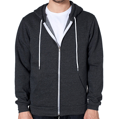 Fraternity & Sorority American Apparel Dark Heather Grey Full-Zip Hooded Sweatshirt