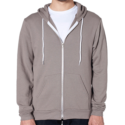Fraternity & Sorority American Apparel Pewter Full-Zip Hooded Sweatshirt