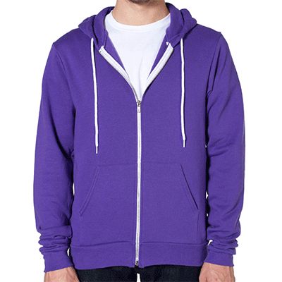 Fraternity & Sorority American Apparel Purple Full-Zip Hooded Sweatshirt