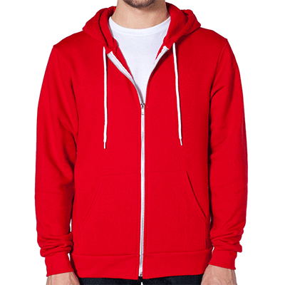 Fraternity & Sorority American Apparel Red Full-Zip Hooded Sweatshirt