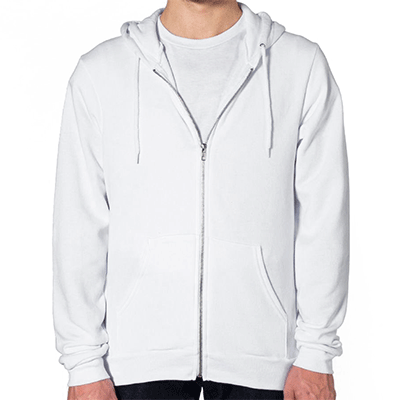 Fraternity & Sorority American Apparel White Full-Zip Hooded Sweatshirt